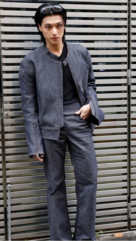 Wooyoung at the Courrèges show in Paris.