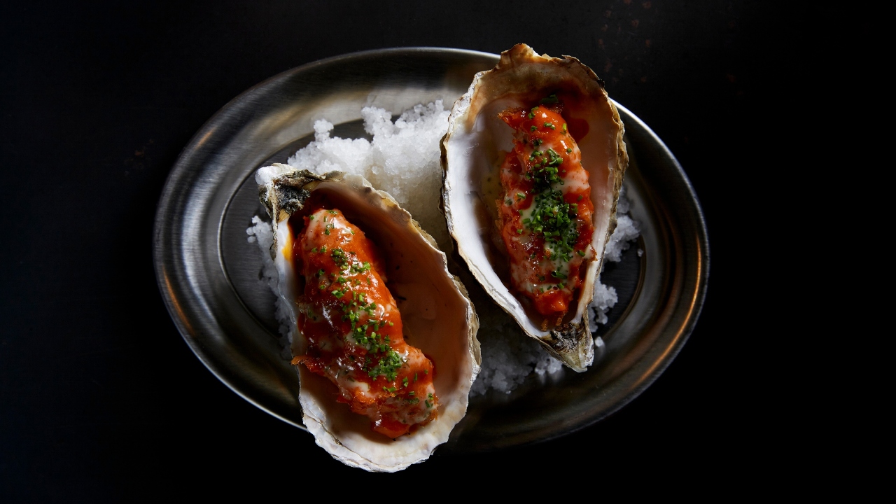 Crumb Oyster, Buffalo Wing Sauce and Ranch