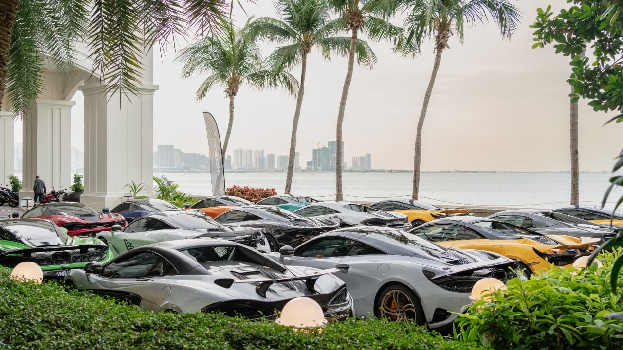 An iconic view of Penang, foregrounded by the McLarens of MOCM.