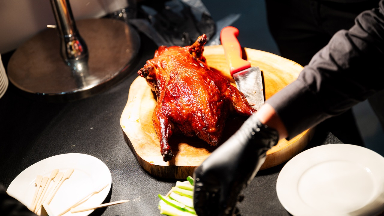 Freshly prepared Beijing duck from the Hally by Wondermama culinary team.