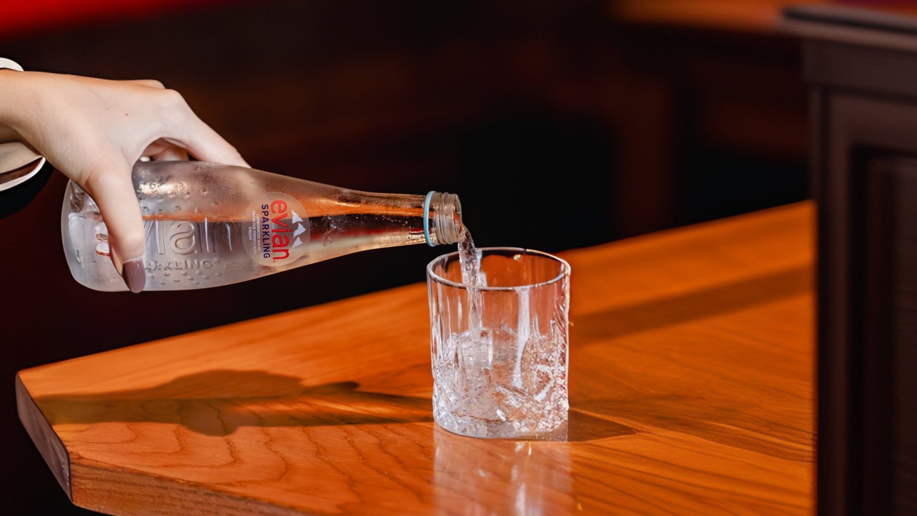 The source of Evian’s natural spring water is highly regulated and protected to maintain purity.