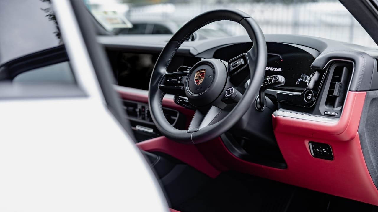 A close-up of the Porsches.